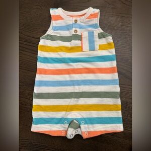 Striped Sleeveless Baby Romper